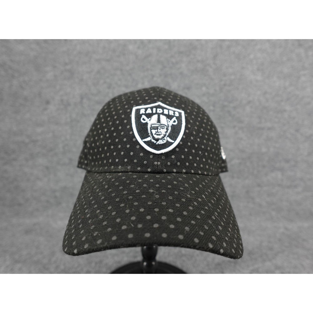 New Era 9TWENTY Hat Women OSFM Black Polka Dot Raiders NFL Excellent Relaxed Fit